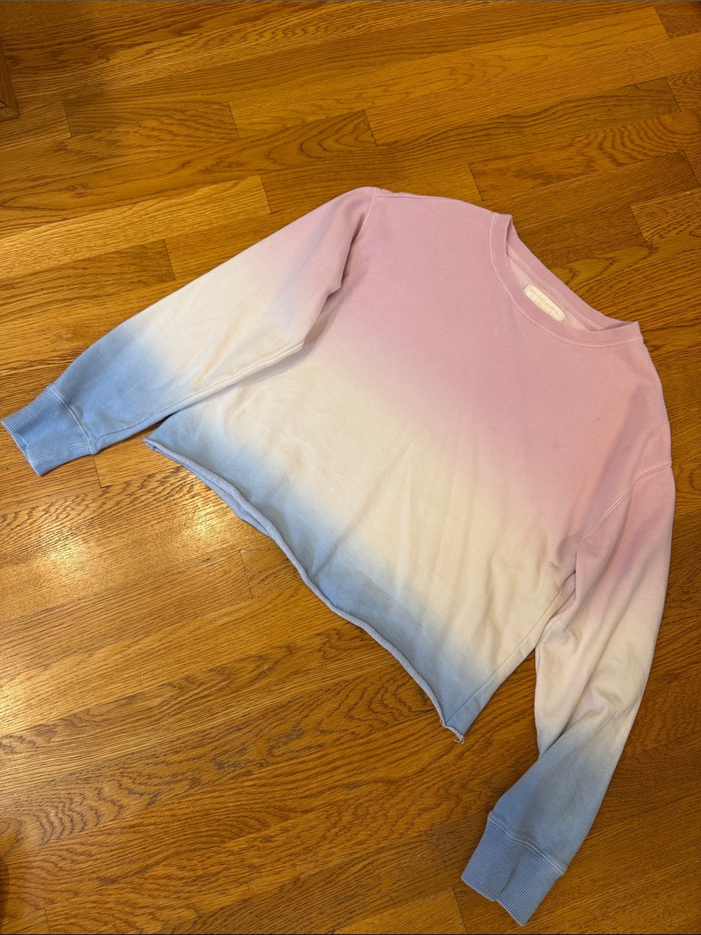 Spiritual Gangster Girls Ombre Crewneck Sweatshirt - Pink, White, Blue